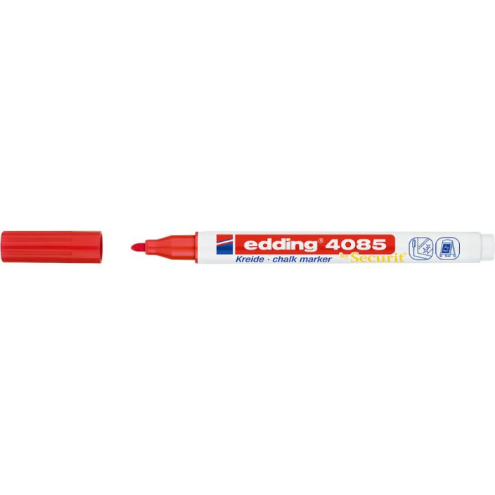 Marker EDDING  kredowy 4085 okrągły 1-2mm czerwony