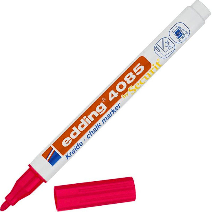 Marker EDDING  kredowy 4085 okrągły 1-2mm czerwony