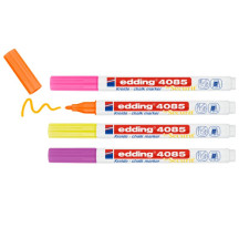 Marker EDDING kredowy 4085 okrągły 1-2mm mix neonowych kolorów 4szt.