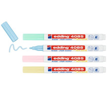 Marker EDDING kredowy 4085 okrągły 1-2mm mix pastelowych kolorów 4szt.