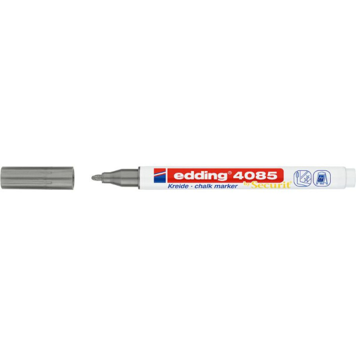 Marker EDDING kredowy 4085 okrągły 1-2mm srebrny