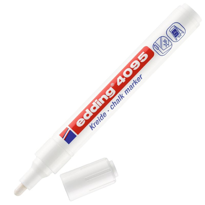Marker EDDING kredowy 4095 okrągły 2-3mm biały