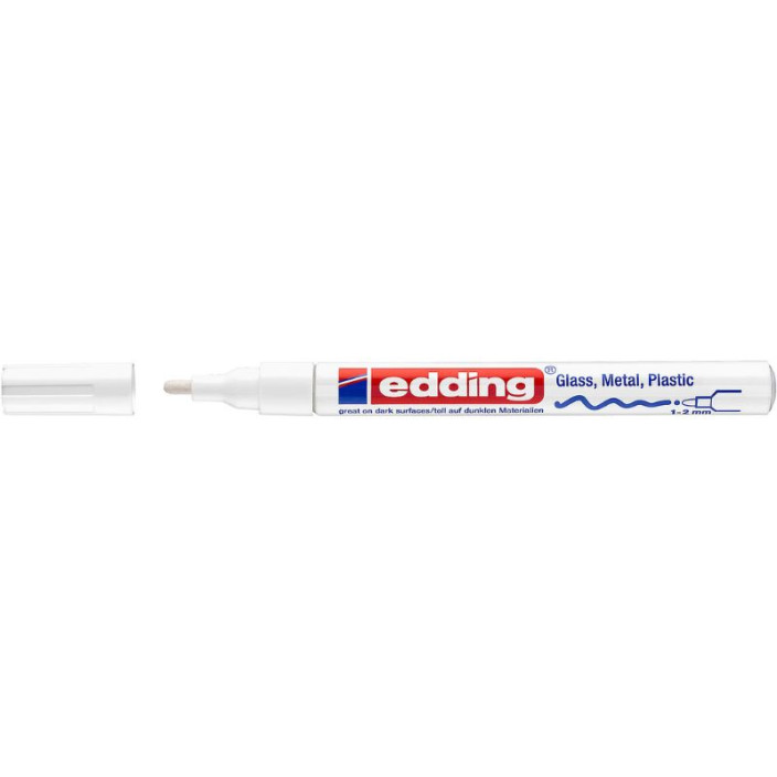 Marker EDDING olejowy 751 okrągły 1-2mm biały