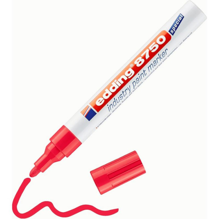 Marker EDDING olejowy 8750 okrągły 2-4mm czerwony