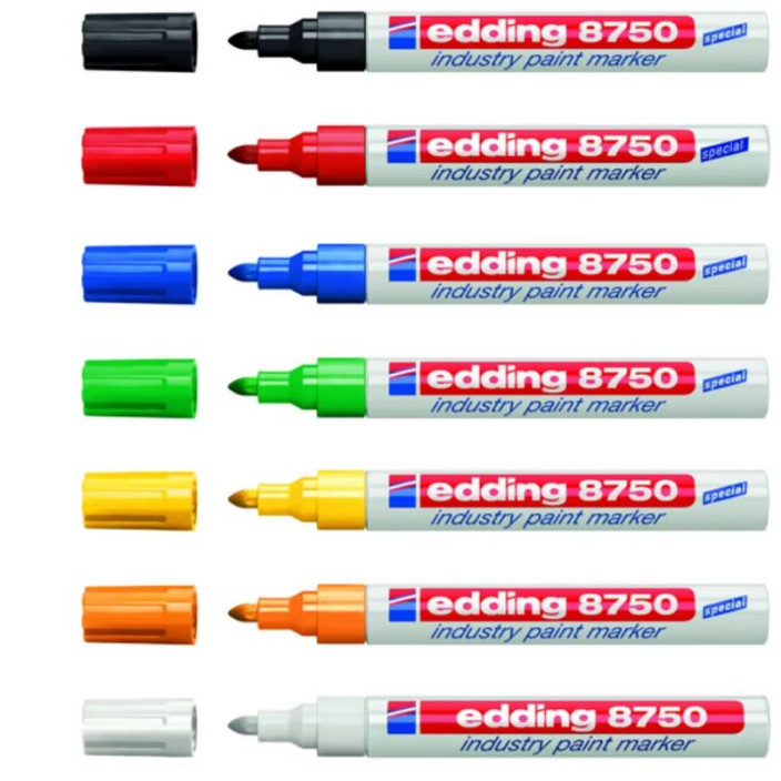 Marker EDDING olejowy 8750 okrągły 2-4mm czerwony