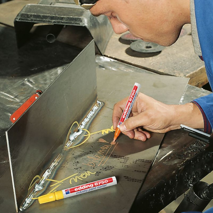 Marker EDDING olejowy 8750 okrągły 2-4mm czerwony