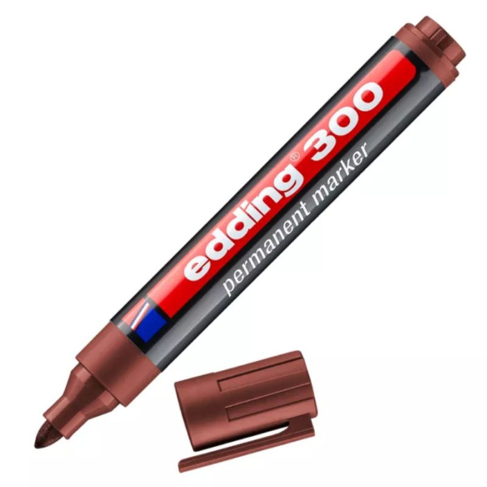 Marker EDDING permanentny 300 okrągły 1,5-3mm brązowy (3)