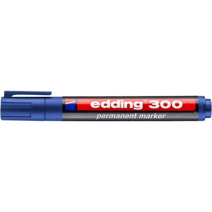 Marker EDDING permanentny 300 okrągły 1,5-3mm niebieski (2)