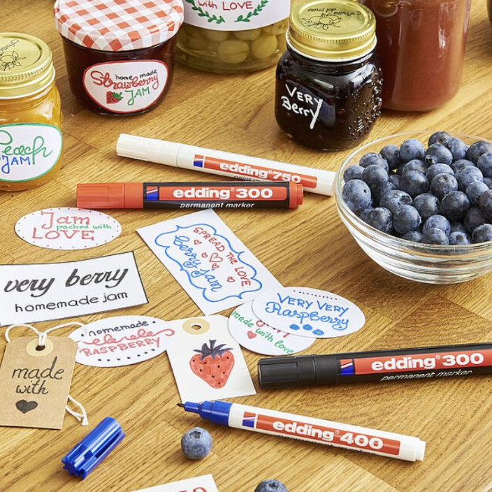 Marker EDDING permanentny 300 okrągły 1,5-3mm pomarańczowy (5)