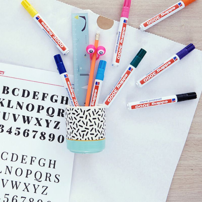 Marker EDDING permanentny 3000 okrągły 1,5-3mm czarny (6)