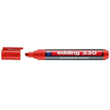 Marker EDDING permanentny 330 ścięty 1-5mm czerwony (1)