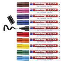 Marker EDDING permanentny 3300 ścięty 1-5mm czerwony (4)