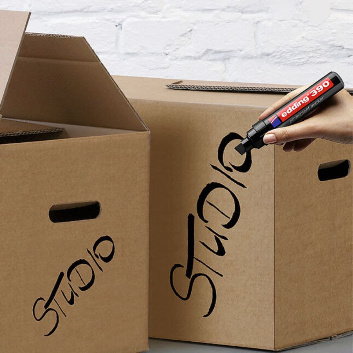 Marker EDDING permanentny 390 4-12mm ścięty czerwony (5)