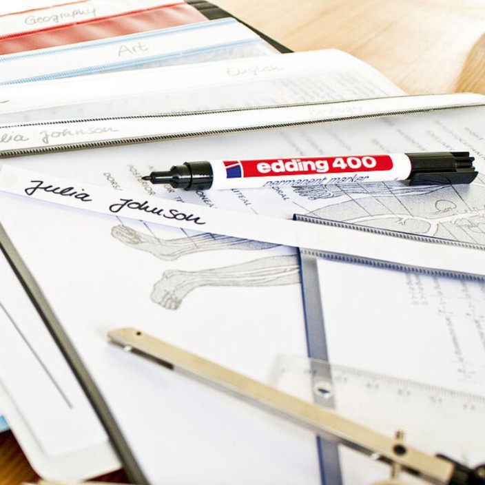 Marker EDDING permanentny 400 okrągły 1mm czerwony (9)