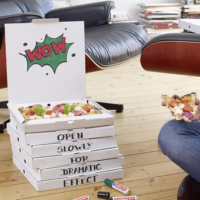 Marker EDDING permanentny 500 ścięty 2-7mm niebieski (8)