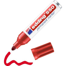Marker EDDING permanentny 550 okrągły 3-4mm czerwony (2)