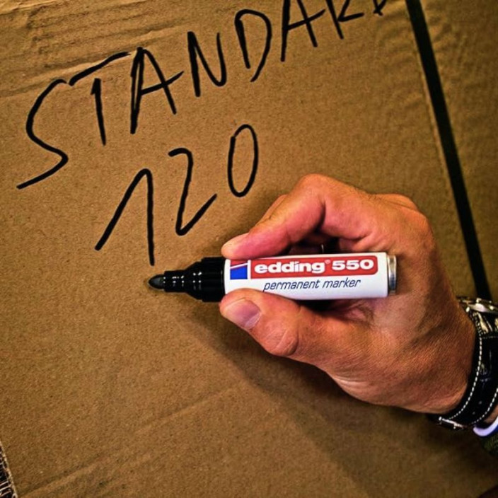 Marker EDDING permanentny 550 okrągły 3-4mm czerwony (4)