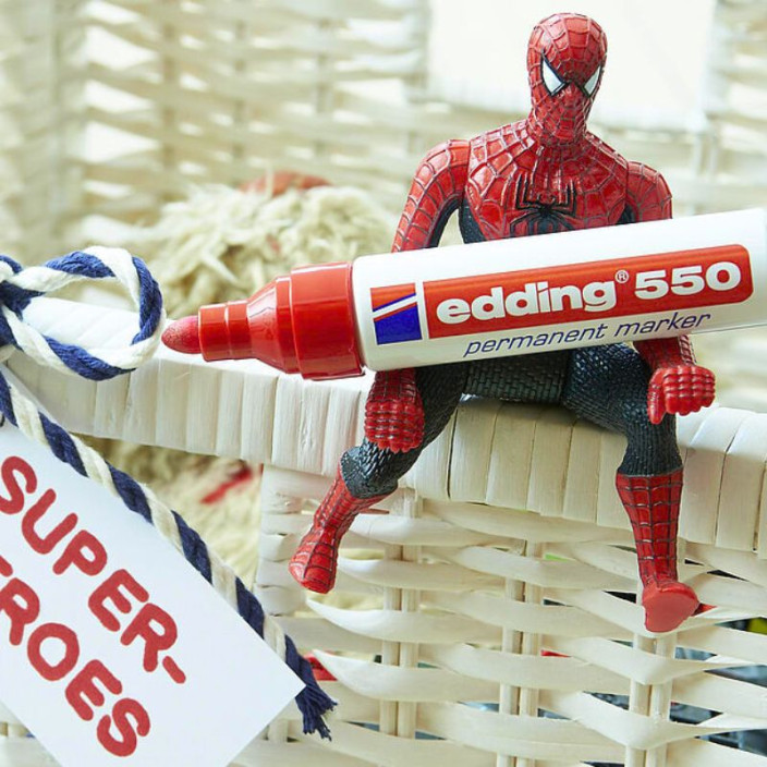 Marker EDDING permanentny 550 okrągły 3-4mm niebieski (6)