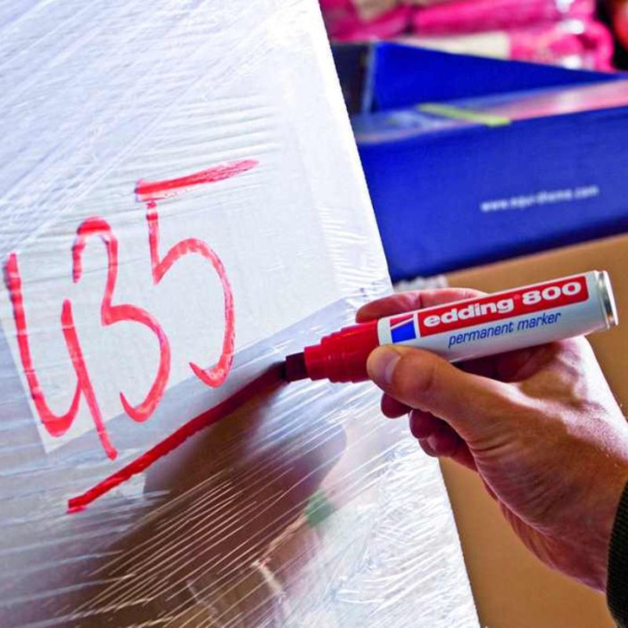 Marker EDDING permanentny 800 ścięty 4-12mm czarny (6)