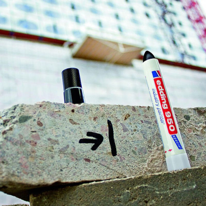 Marker EDDING przemysłowy w paście 950 okrągły 10mm czerwony (5)