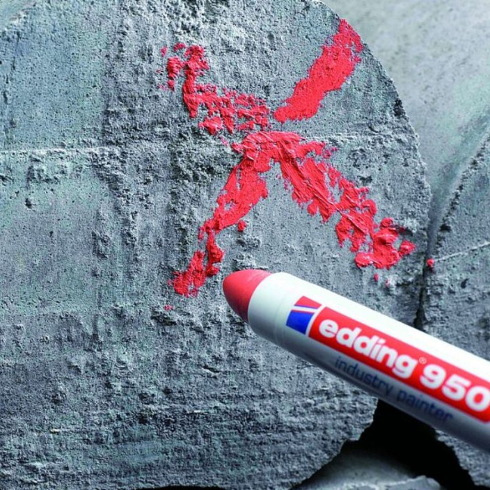 Marker EDDING przemysłowy w paście 950 okrągły 10mm czerwony (6)