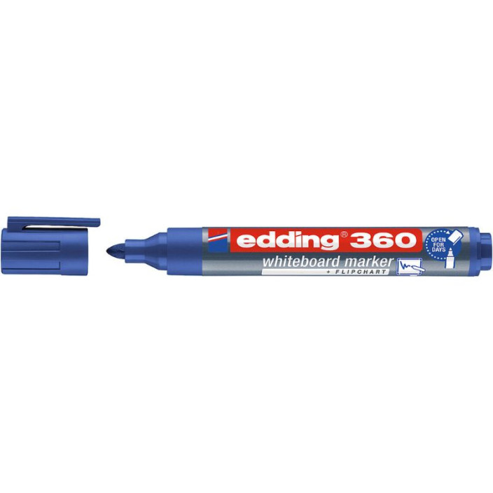 Marker EDDING suchościeralny 360 okrągły 1,5-3mm niebieski (1)