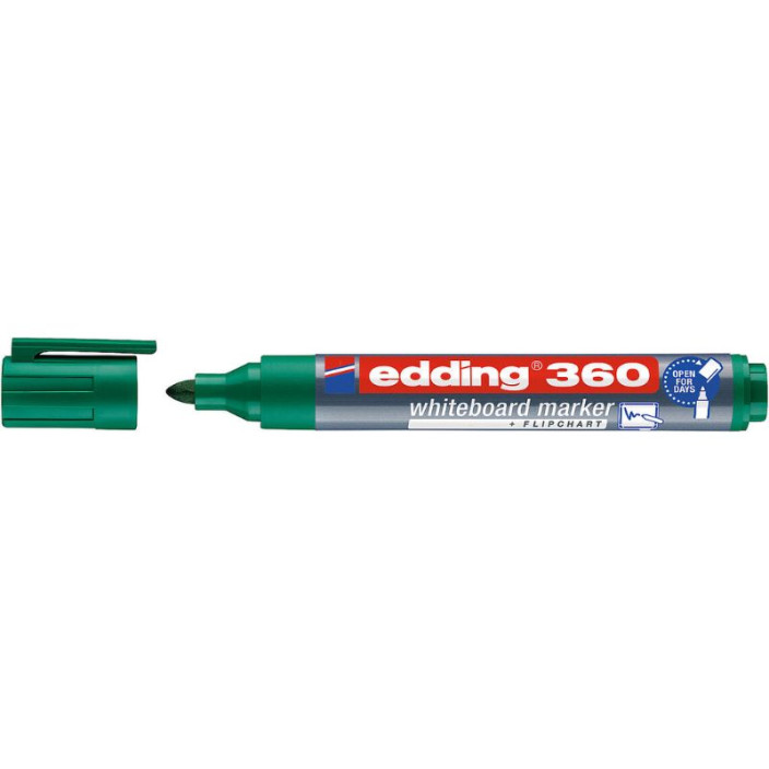 Marker EDDING suchościeralny 360 okrągły 1,5-3mm zielony (1)