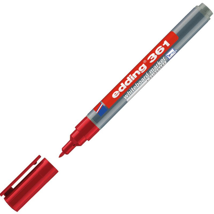 Marker EDDING suchościeralny 361 okrągły 1mm czerwony (2)