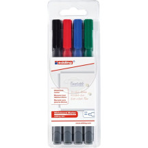Marker EDDING suchościeralny 361 okrągły 1mm mix kolorów 4szt. (1)