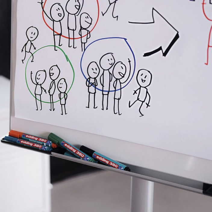 Marker EDDING suchościeralny 380 okrągły 1,5-3mm mix kolorów 4szt. (3)