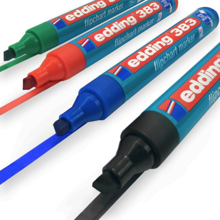 Marker EDDING suchościeralny 383 ścięty 1-5mm czarny (6)