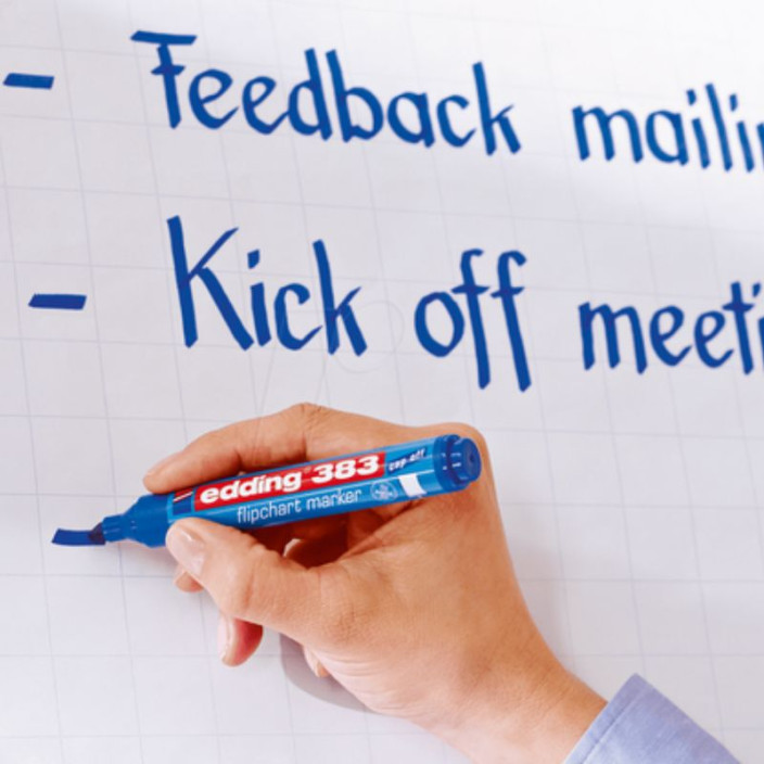 Marker EDDING suchościeralny 383 ścięty 1-5mm czarny (8)