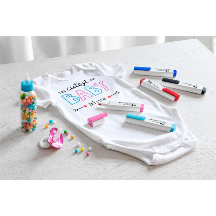 Marker FABER-CASTELL do tkanin Baby Shower kpl. 5 sztuk