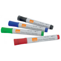 Marker NOBO do tablic szklanych okrągły 4szt. mix kolorów