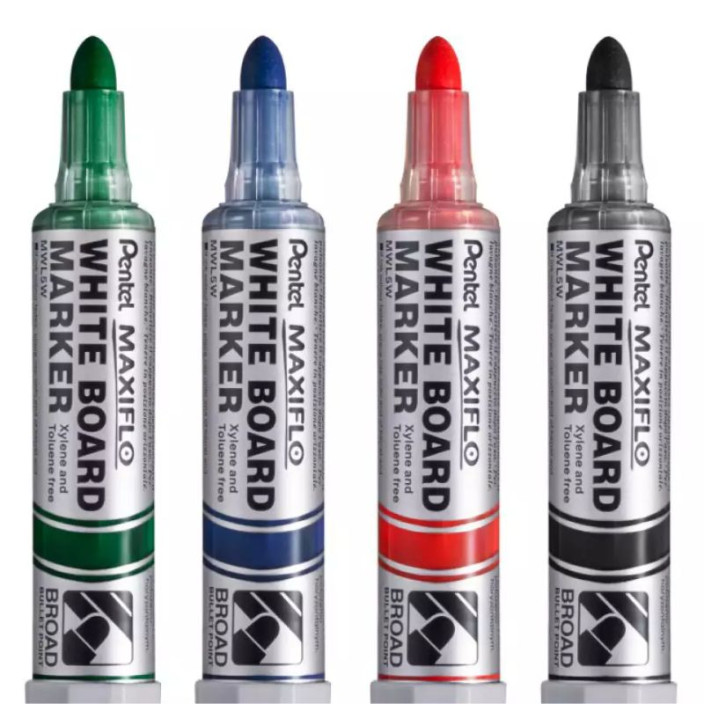 Marker PENTEL suchościeralny MWL5W Maxiflo okrągły 8mm czarny (4)
