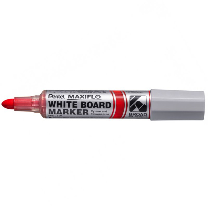 Marker PENTEL suchościeralny MWL5W Maxiflo okrągły 8mm czerwony (1)