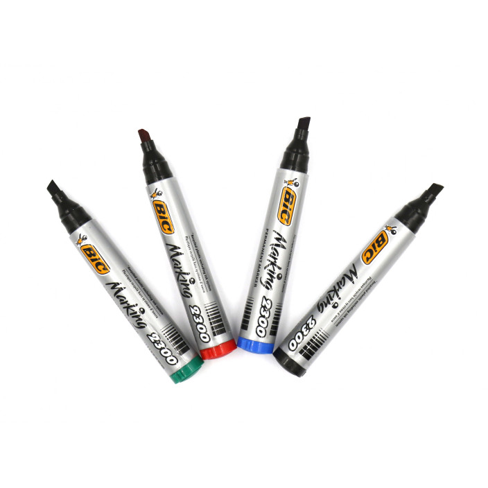 Marker permanentny BIC 2300 Marking ścięty 4szt.