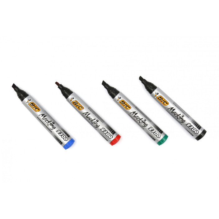 Marker permanentny BIC 2300 Marking ścięty 4szt.
