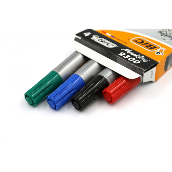 Marker permanentny BIC 2300 Marking ścięty 4szt.