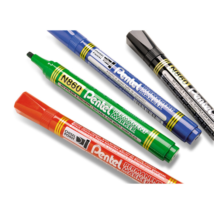 Marker permanentny PENTEL N860 ścięty niebieski