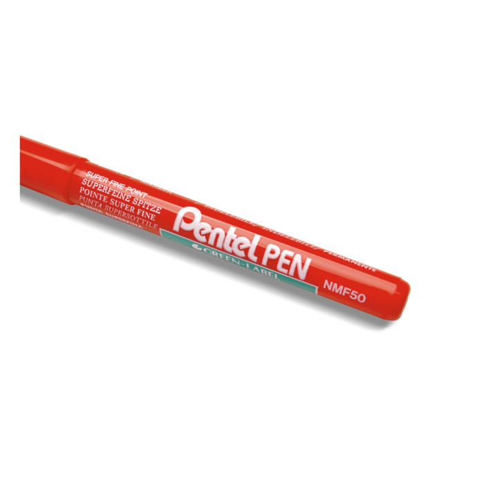 Marker permanentny PENTEL NMF50 cienka końcówka czerwony