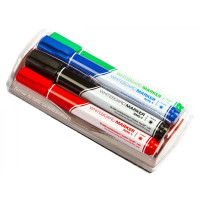 Marker RYSTOR suchościeralny RSP-0330 okrągły 2mm kpl. 4szt. z gąbką Marker RYSTOR suchościeralny RSP-0330 okrągły 2mm kpl. 4szt. z gąbką