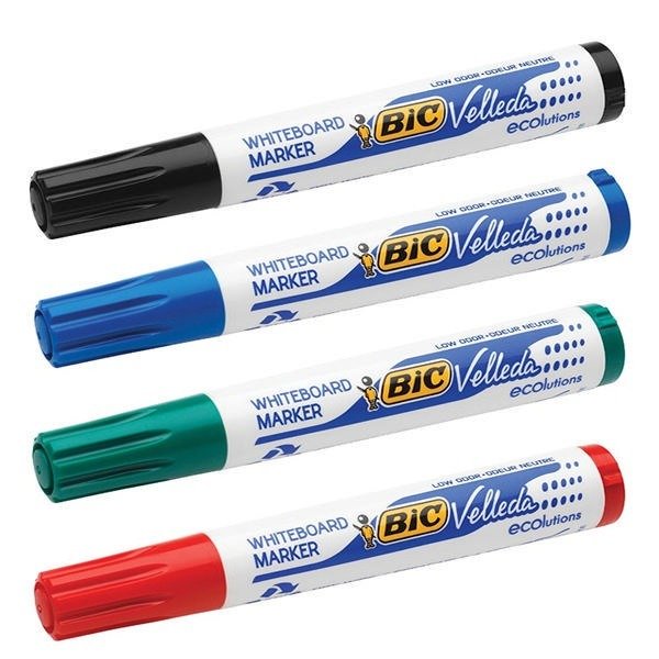 Marker suchościeralny BIC Velleda 1701 okrągły 4szt.