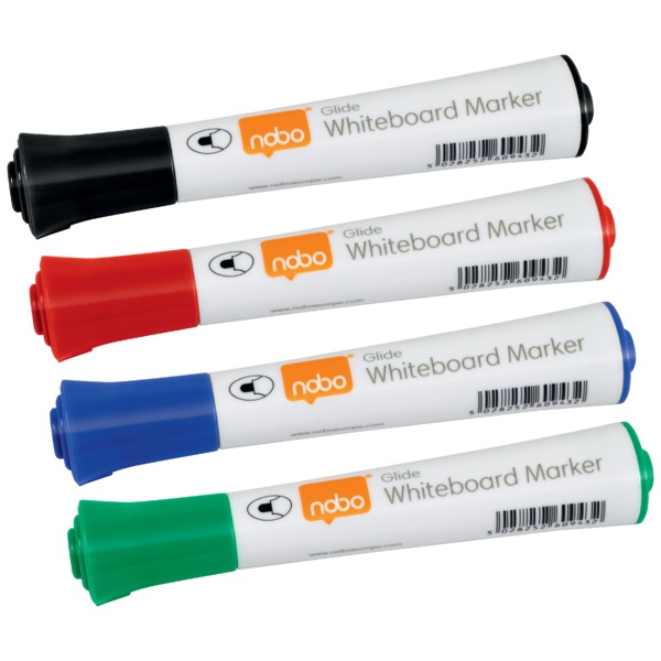 Marker suchościeralny NOBO Glide Drymarker okrągły kpl. 4szt.