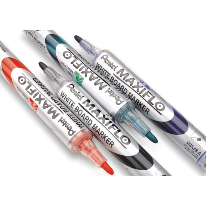 Marker suchościeralny PENTEL MAXIFLO 4mm z tłoczkiem czarny