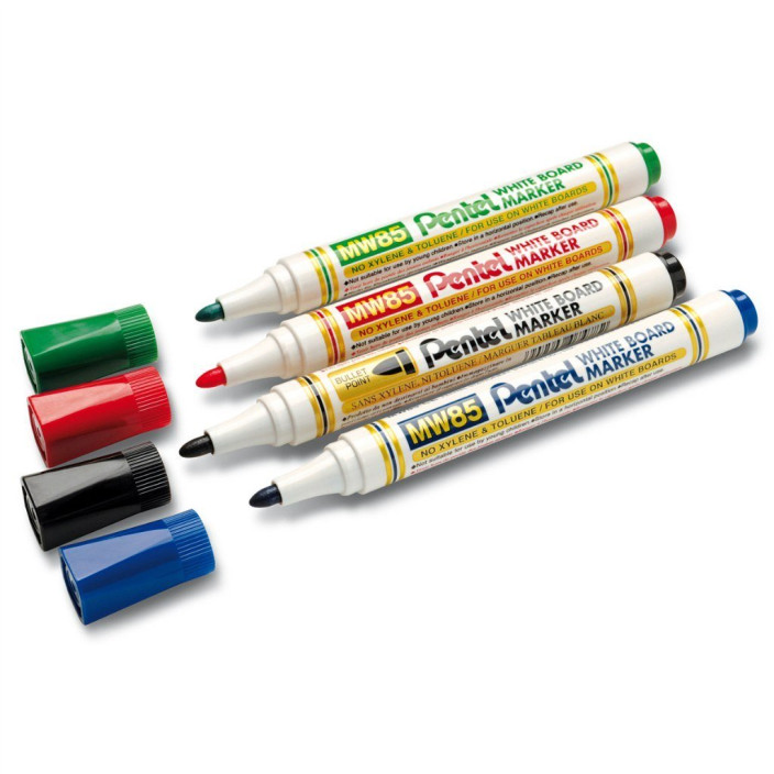 Marker suchościeralny PENTEL MW85-4W kpl. 4szt