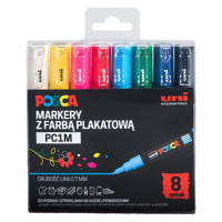 Marker UNI Posca z farbą plakatową PC-1M mix kolorów 8 szt.