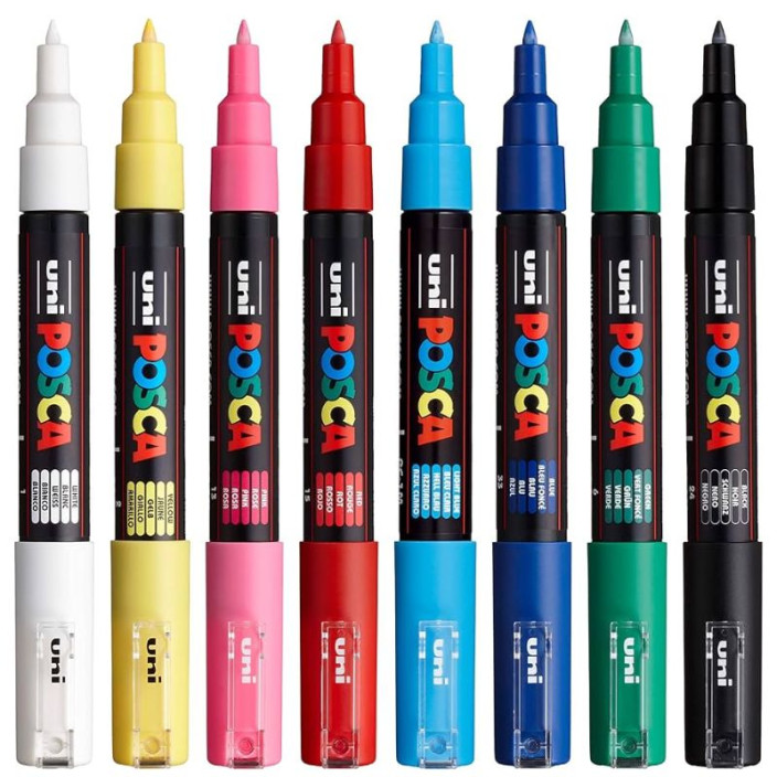 Marker UNI Posca z farbą plakatową PC-1M pastelowy-błękitny (3)