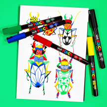 Marker UNI Posca z farbą plakatową PC-1MR niebieski (6)