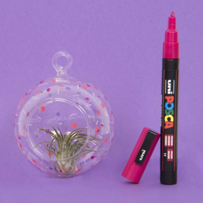 Marker UNI Posca z farbą plakatową PC-3M srebrny (7)